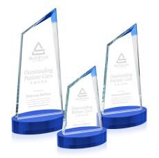 Willard on Alberton Base Blue Peaks Crystal Trophy - Custom Trophies