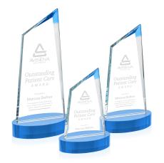 Willard on Alberton Base Sky Blue Peaks Crystal Trophy - Custom Trophies