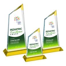 Willard Full Color Gold Peaks Crystal Trophy - Custom Trophies