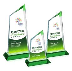 Willard Full Color Green Peaks Crystal Trophy - Custom Trophies