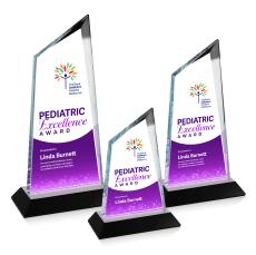 Willard Full Color Black Peaks Crystal Trophy - Custom Trophies
