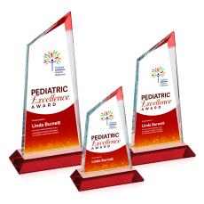 Willard Full Color Red Peaks Crystal Trophy - Custom Trophies