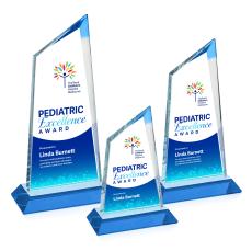 Willard Full Color Sky Blue Peaks Crystal Trophy - Custom Trophies