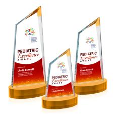 Willard Full Color on Alberton Base Amber Peaks Crystal Trophy - Custom Trophies