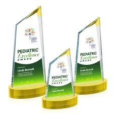 Willard Full Color on Alberton Base Gold Peaks Crystal Trophy - Custom Trophies