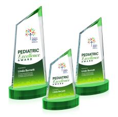 Willard Full Color on Alberton Base Green Peaks Crystal Trophy - Custom Trophies