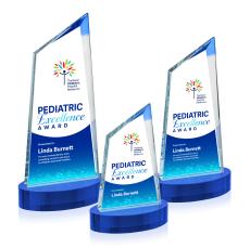 Willard Full Color on Alberton Base Blue Peaks Crystal Trophy - Custom Trophies