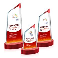 Willard Full Color on Alberton Base Red Peaks Crystal Trophy - Custom Trophies