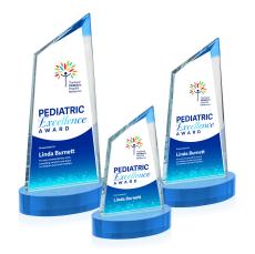 Willard Full Color on Alberton Base Sky Blue Peaks Crystal Trophy - Custom Trophies