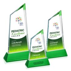Willard Full Color on Helton Base Green Peaks Crystal Trophy - Custom Trophies