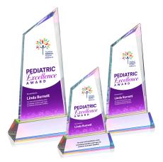Willard Full Color on Helton Base Prismatic Peaks Crystal Trophy - Custom Trophies
