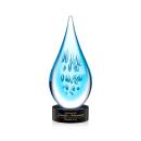 Matrix on Lockwood Base Black Tear Drop Glass Trophy