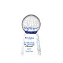 Rudolph Full Color on Medium Crystal Base Clear Globe Glass Trophy
