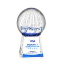 Rudolph Full Color on Fortino Base Clear Globe Glass Trophy