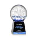 Rudolph Full Color on Fortino Base Black Globe Glass Trophy