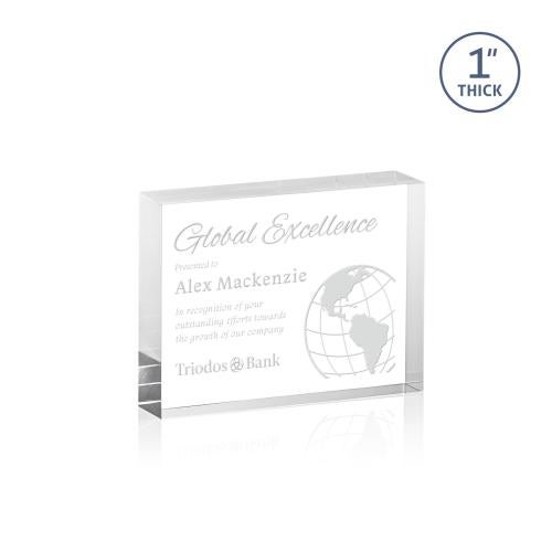 Awards and Plaques - Employee Awards - Sylvester Clear (Horiz) Rectangle Acrylic Trophy