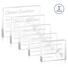 Sylvester Clear (Horiz) Rectangle Acrylic Trophy - Employee Awards