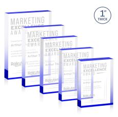 Sylvester Blue (Vert) Rectangle Acrylic Trophy - Employee Awards