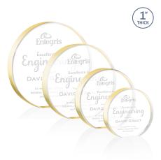 Smart Gold Circle Acrylic Trophy - Employee Awards