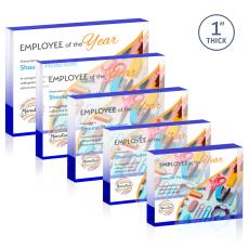 Sylvester Full Color Blue (Horiz) Rectangle Acrylic Trophy - Employee Awards