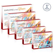 Sylvester Full Color Red (Horiz) Rectangle Acrylic Trophy - Employee Awards