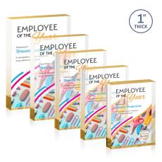 Sylvester Full Color Gold (Vert) Rectangle Acrylic Trophy - Employee Awards