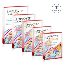 Sylvester Full Color Red (Vert) Rectangle Acrylic Trophy - Employee Awards