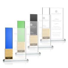 Valle Perpetual Gold Rectangle Crystal Trophy - Employee Awards