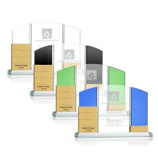 Guillen Perpetual Gold Peaks Crystal Trophy - Employee Awards
