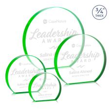 Maren Hemisphere Green Circle Crystal Trophy - Employee Awards