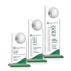 Jordan Golf Full Color Green Peaks Crystal Trophy - Crystal Golf Trophies