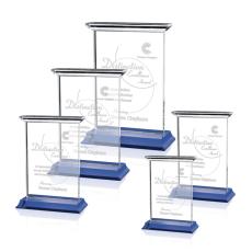 Isaac Blue (Vertical) Rectangle Crystal Trophy - Crystal Trophies