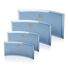 Schmidt Blue Crescent Crystal Trophy - Crystal Trophies