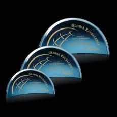 Figueroa Blue Crescent Crystal Trophy - Crystal Trophies
