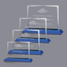 Kaplan  on Carroll Blue Rectangle Crystal Trophy - Crystal Trophies