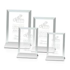 Boswell Jade/Silver (Vertical) Rectangle Glass Trophy - Glass Trophies