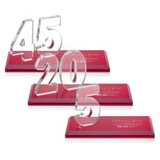 Hutchison Anniversary Red Crystal Trophy - Crystal Trophies