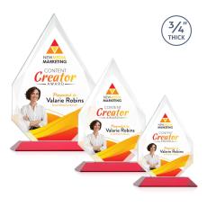 Archer Full Color Red Peaks Crystal Trophy - Custom Trophies