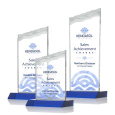 Bowden Full Color Blue Peaks Crystal Trophy - Custom Trophies