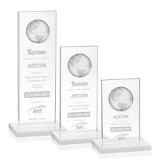 Shelton Globe Fagan Rectangle Crystal Trophy - Crystal Globe Awards