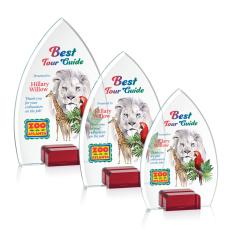 Porter Full Color Red Peaks Crystal Trophy - Custom Trophies