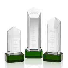McFadden on Base Green Towers Crystal Trophy - Crystal Trophies