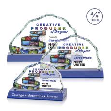 Pierre Full Color Blue Crystal Trophy - Custom Trophies