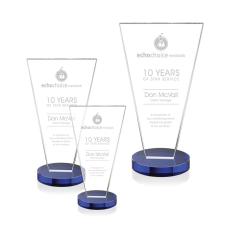 Reeves Blue Polygon Crystal Trophy - Crystal Trophies