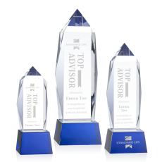 Navarro on Base Blue Obelisk Crystal Trophy - Crystal Trophies