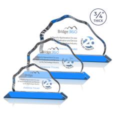 Hagen Full Color Sky Blue Crystal Trophy - Custom Trophies