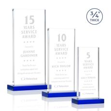 Prieto Blue Rectangle Crystal Trophy - Crystal Trophies