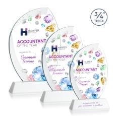 Oakes Full Color on Helton Base Fagan Flame Crystal Trophy - Crystal Trophies