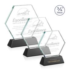 Pagan on Helton Black Polygon Crystal Trophy - Crystal Trophies