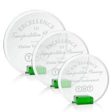 Ayala Green Circle Crystal Trophy - Crystal Trophies